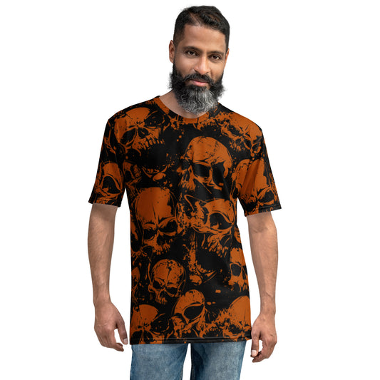 Men's Orange Grunge Skulls t-shirt