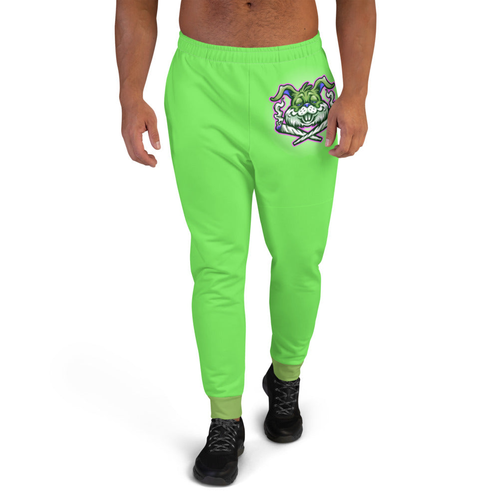 Lime Green & Dark Green Stoners Only Rabbit Men's Joggers