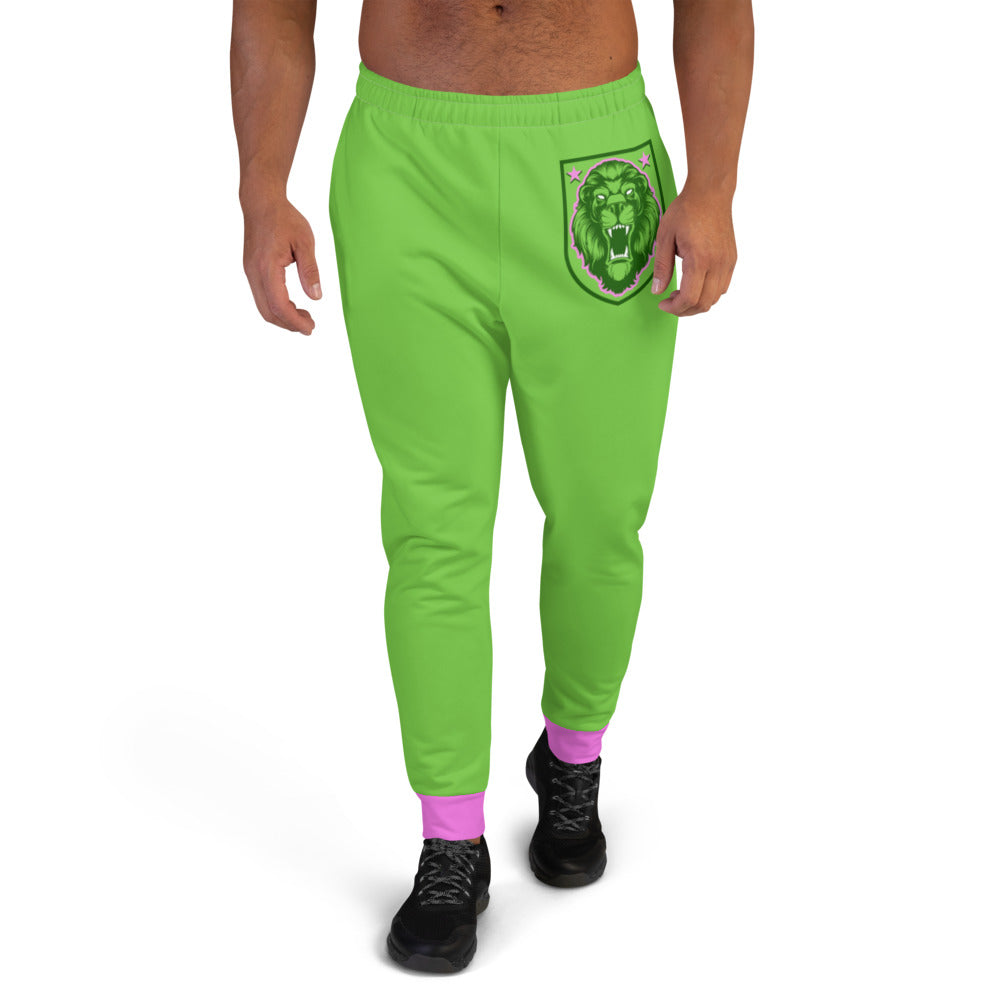 Green & Pink Lion Shield Men's Joggers