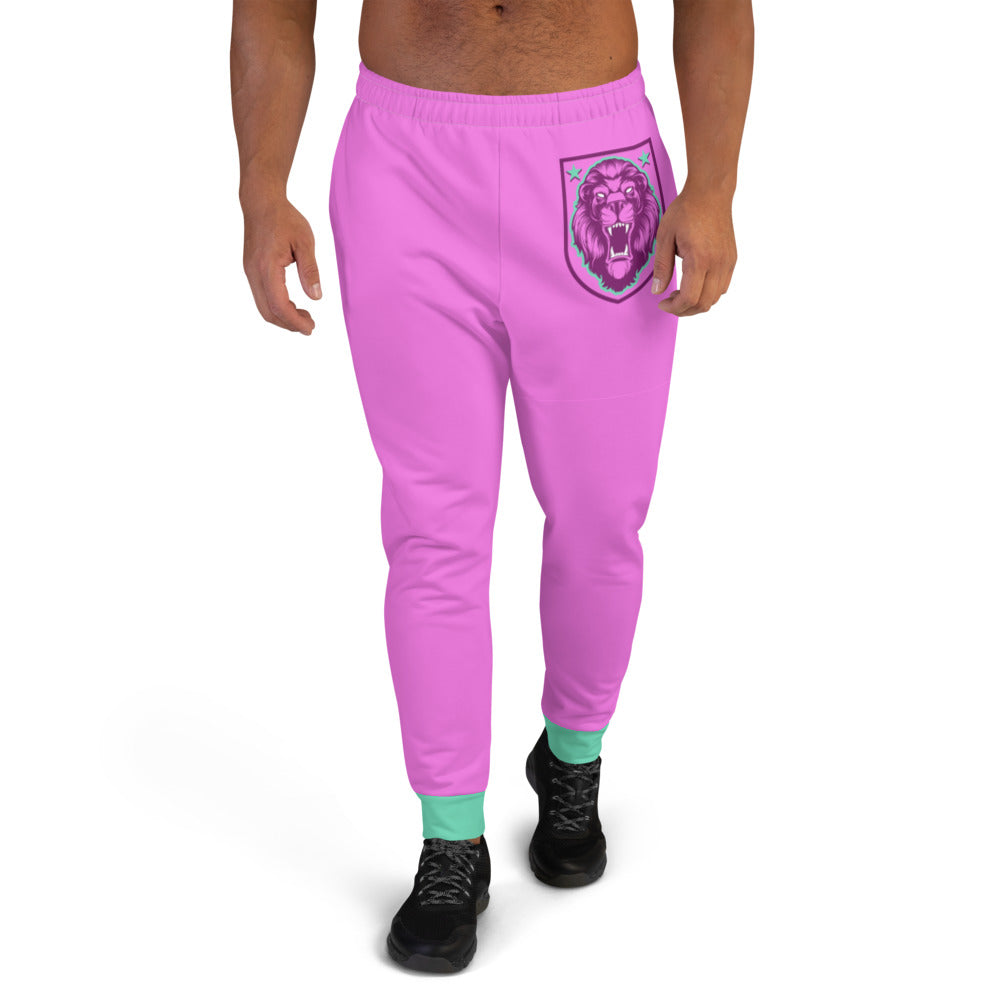 Pink & Teal Lion Shield Men's Joggers