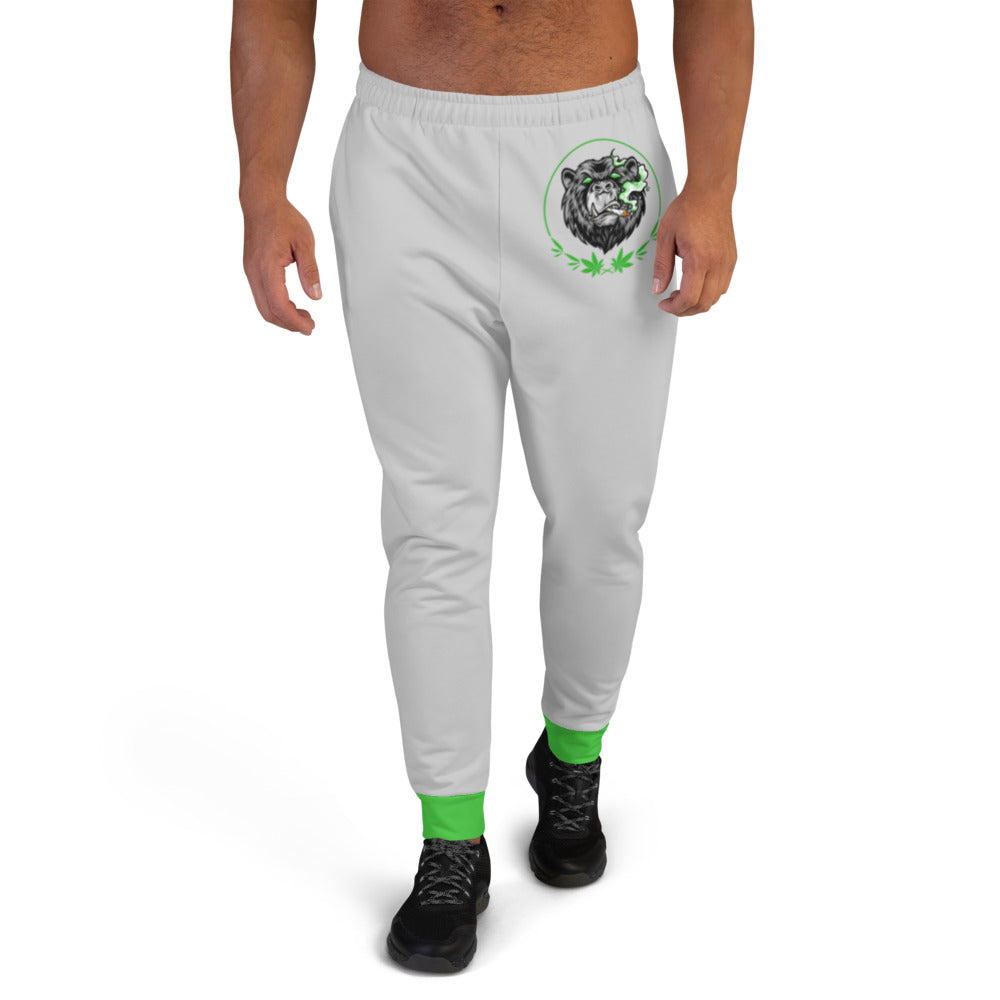 Stoners Only Grey & Green Smoking Bear Men's Joggers