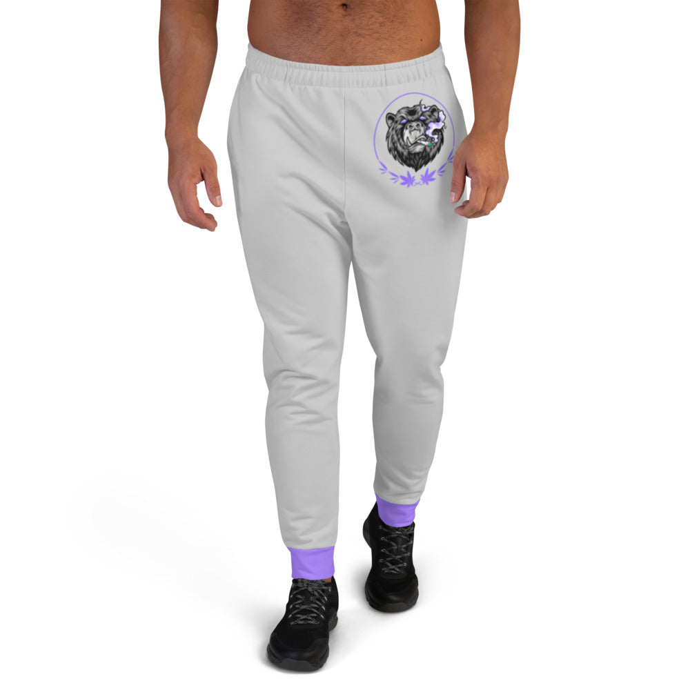 Stoners Only Grey & Purple Smoking Bear Men's Joggers