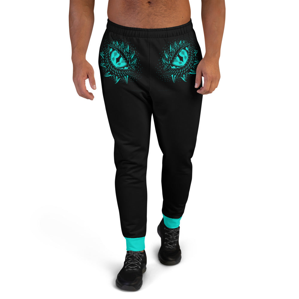 Teal & Black Dragons Eyes Men's Joggers