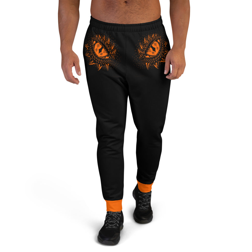 Orange & Black Dragons Eyes Men's Joggers