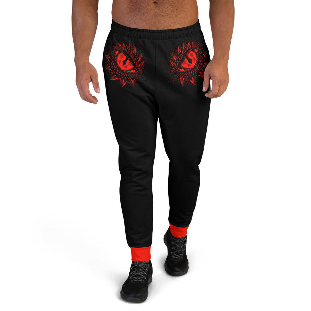 Red & Black Dragons Eyes Men's Joggers