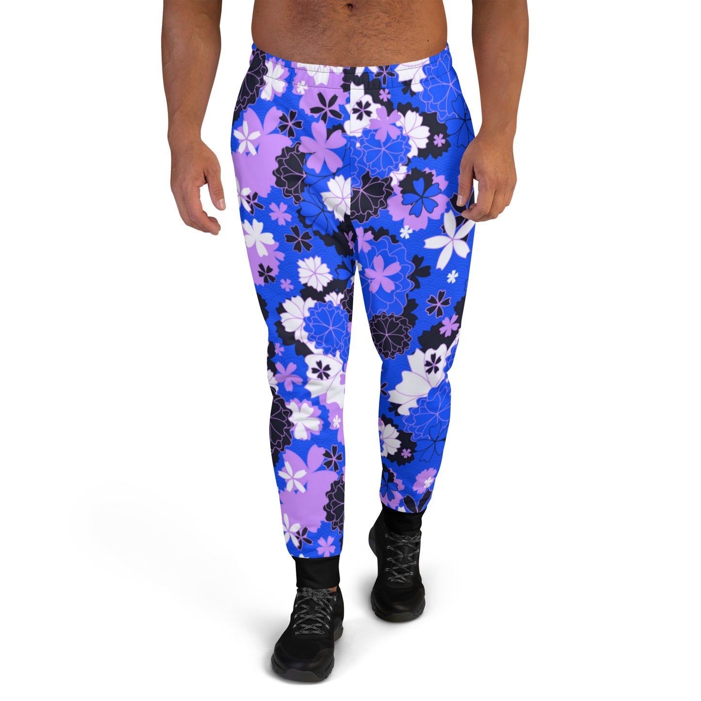 Blue Japanese Flower Men's Joggers