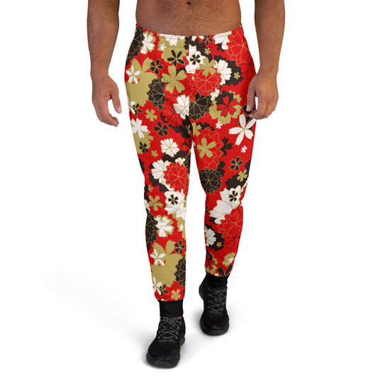 Red Japanese Flower Men's Joggers