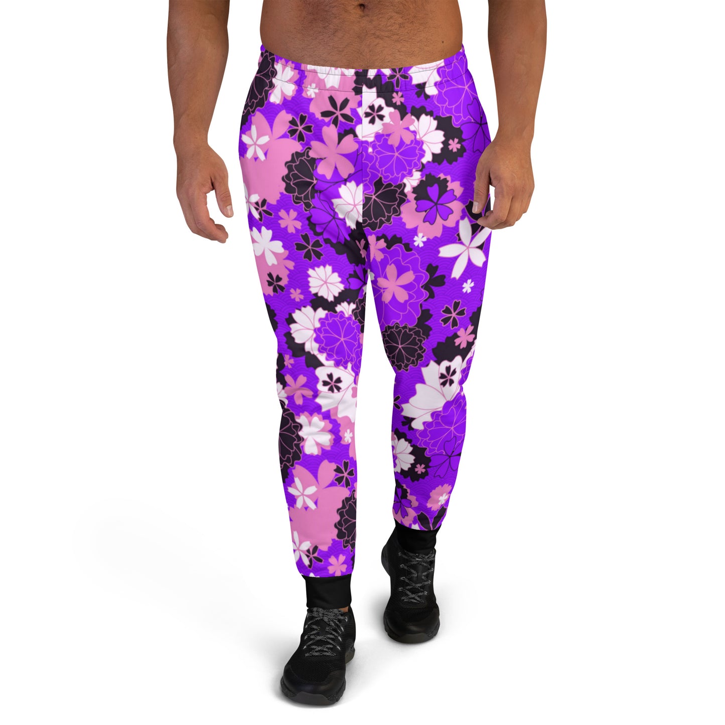 Purple Japanese Flower Men's Joggers