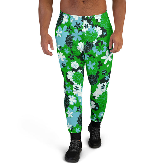 Green Japanese Flower Men's Joggers