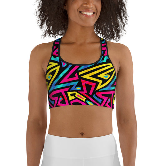 Graffiti Style Sports bra