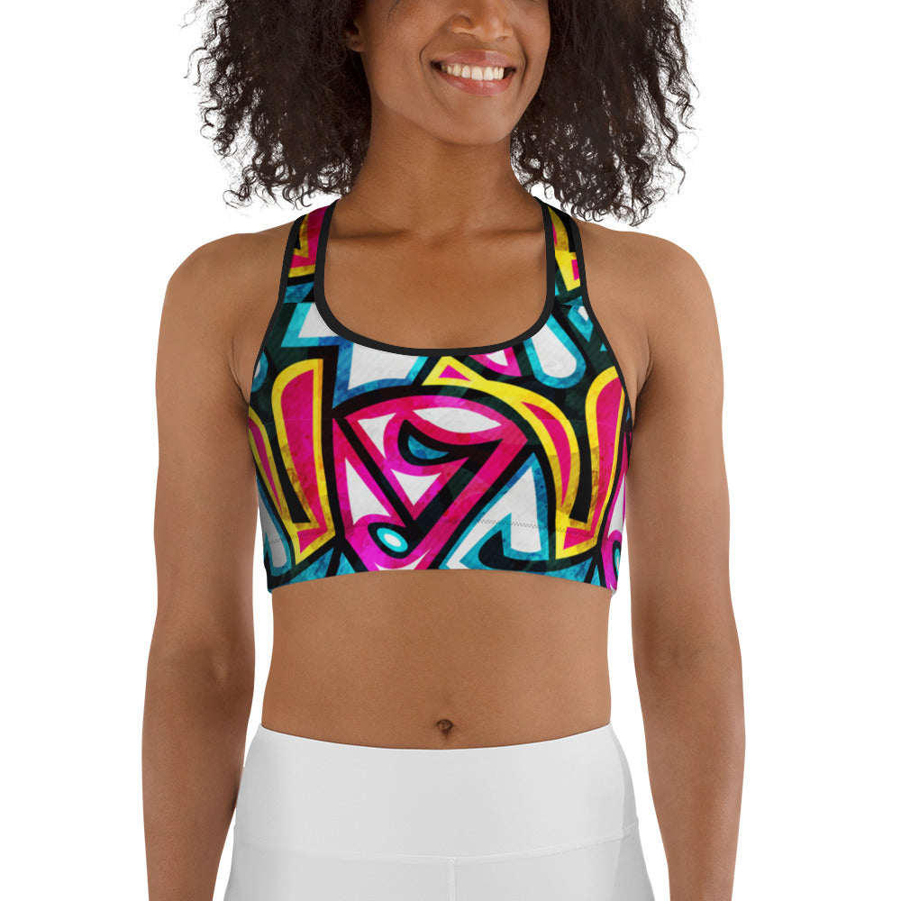 Graffiti Style Sports bra