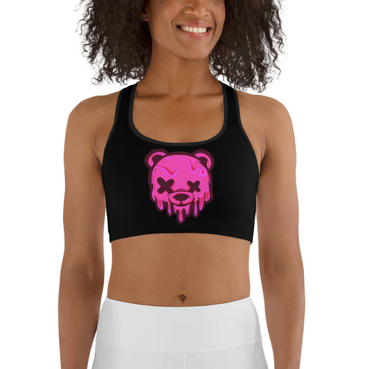 Hot Pink Ice Cream Teddy Sports bra