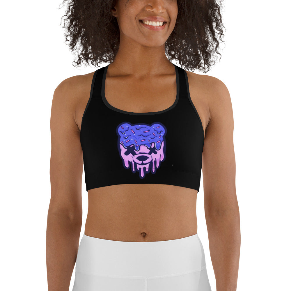 Purple & Blue Ice Cream Teddy Sports bra