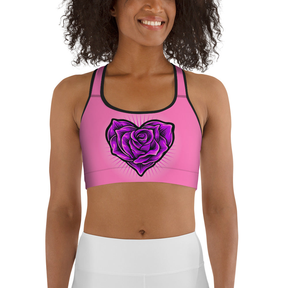 Beautiful Blooming Roses Sports bra