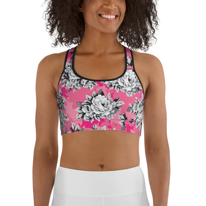 Shabby Chic Roses Sports bra