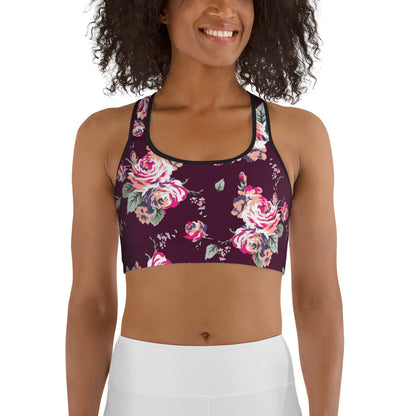 Shabby Chic Roses Sports bra