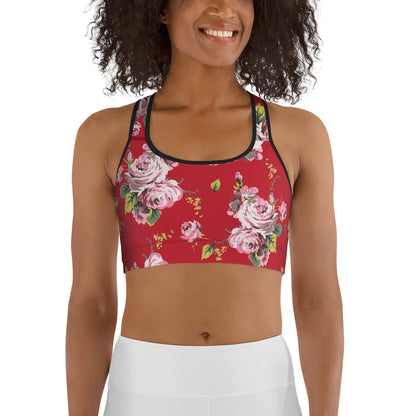 Shabby Chic Roses Sports bra