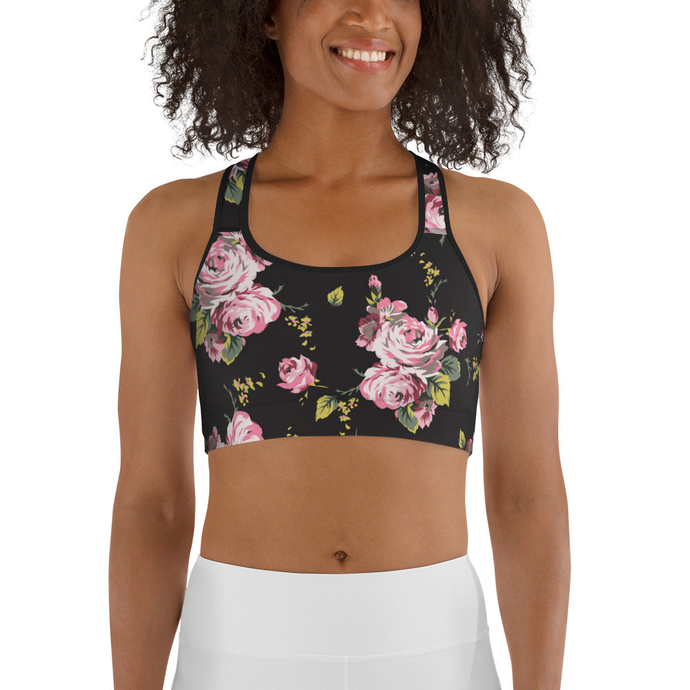 Shabby Chic Roses Sports bra