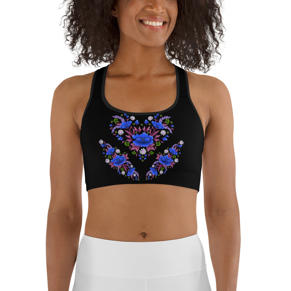 Heart Made Of Flowers Sports bra