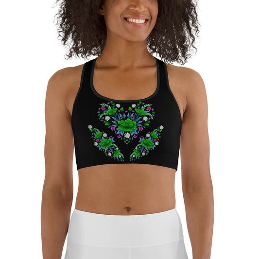 Heart Made Of Flowers Sports bra