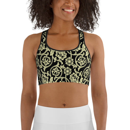 Chinese Flowers Sports bra