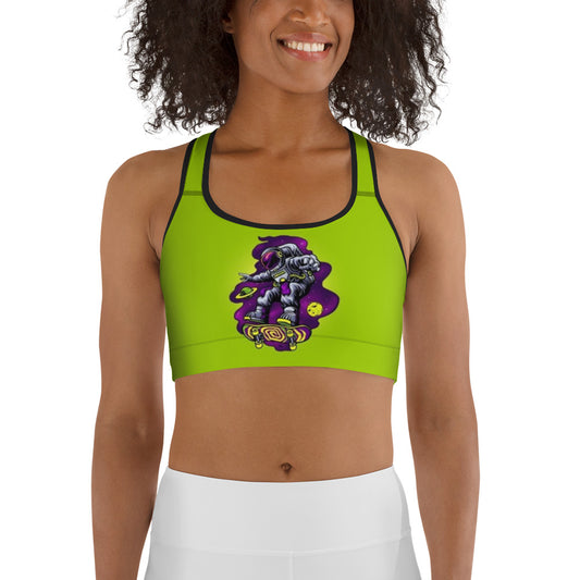 Trippy Skateboarding Astronaut Sports bra