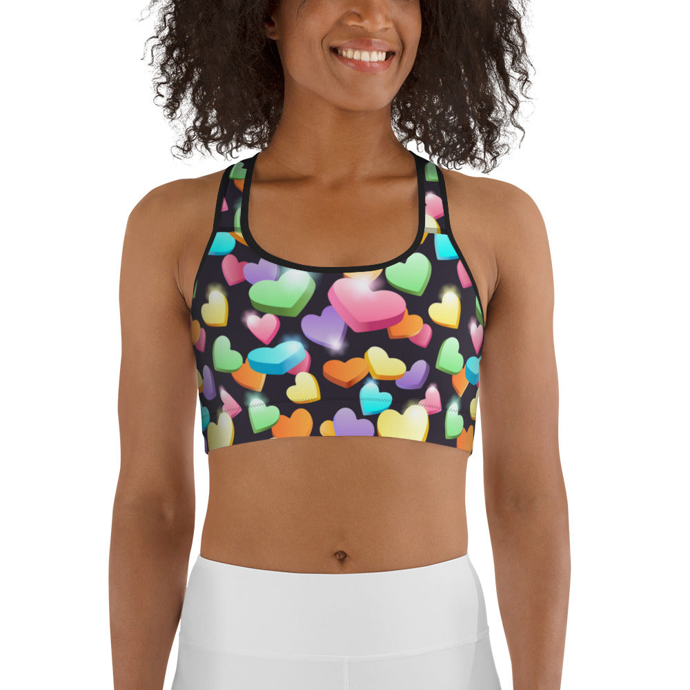 Candy Hearts Sports bra