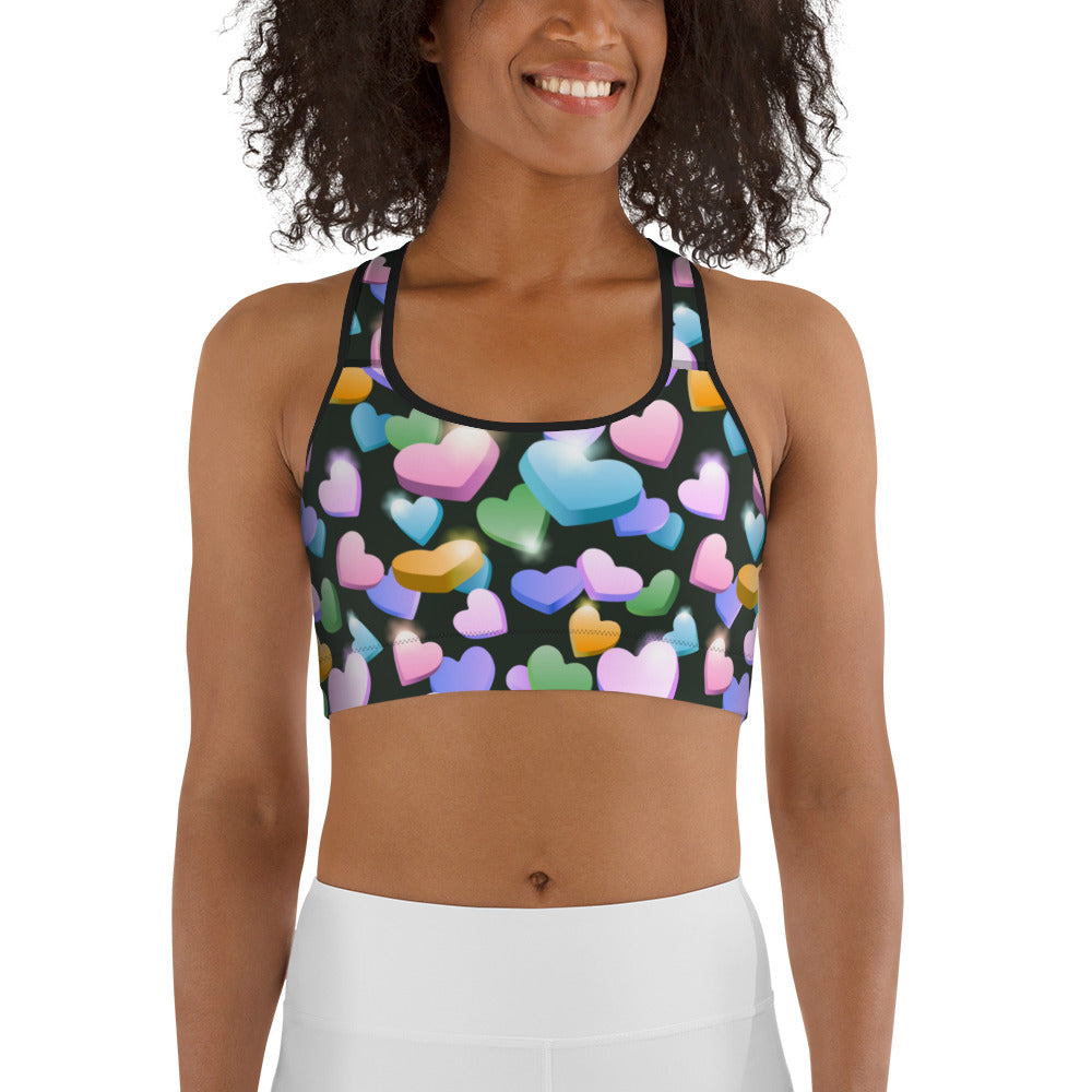 Candy Hearts Sports bra