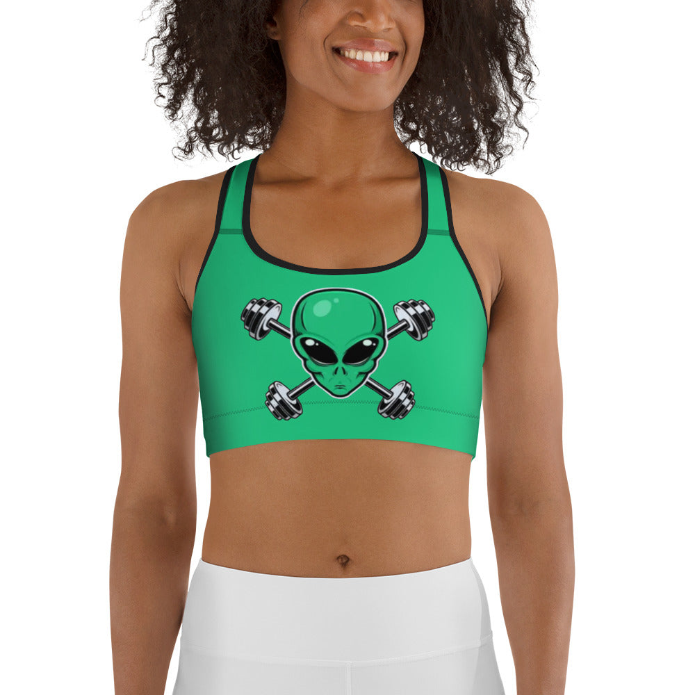 Teal Alien Gym Sports bra