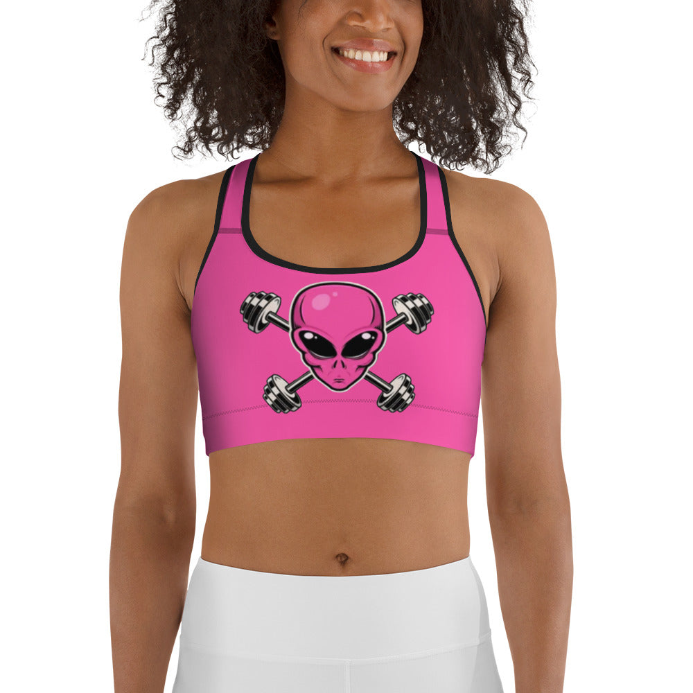 Pink Alien Gym Sports bra