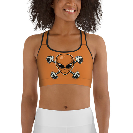 Orange Alien Gym Sports bra