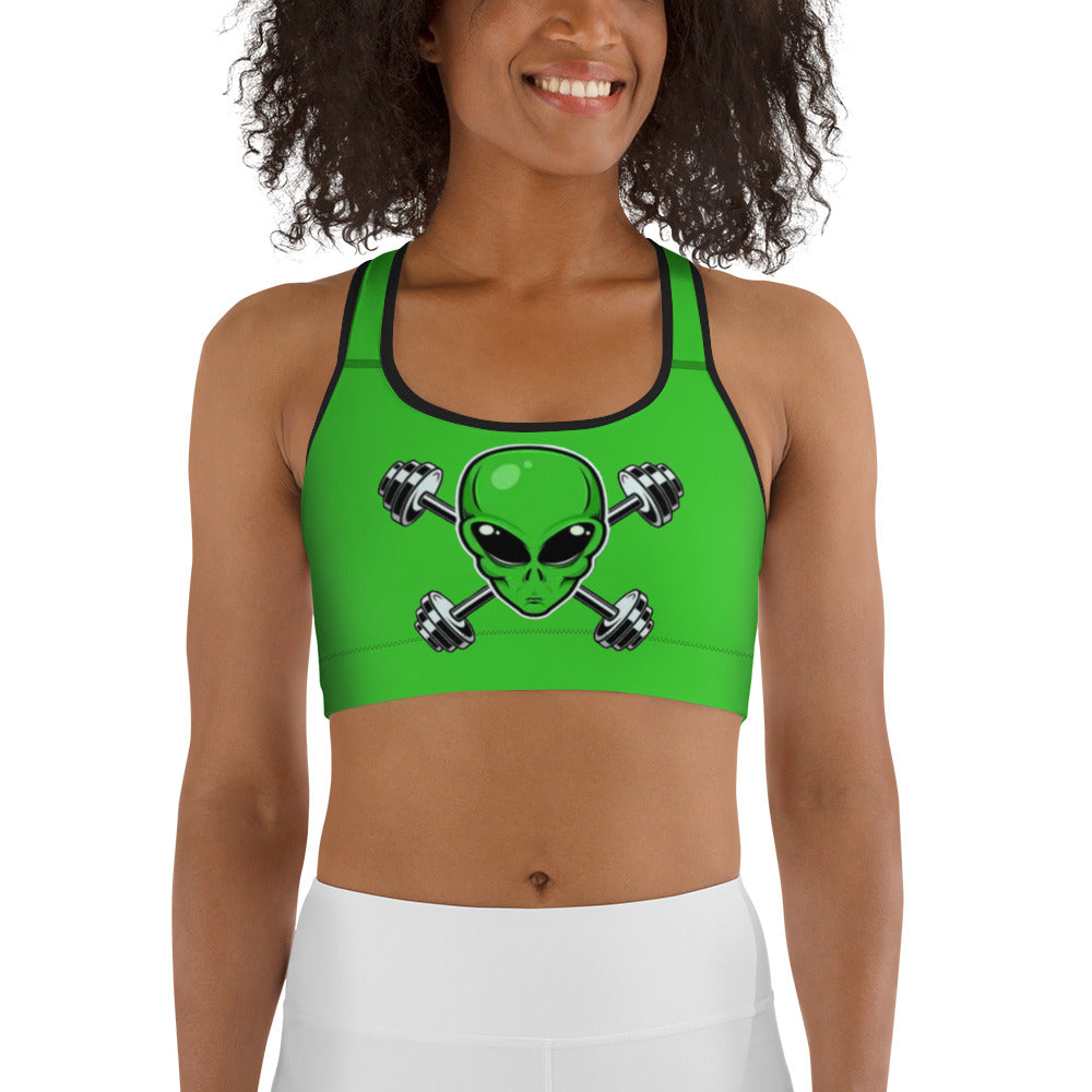 Green Alien Gym Sports bra