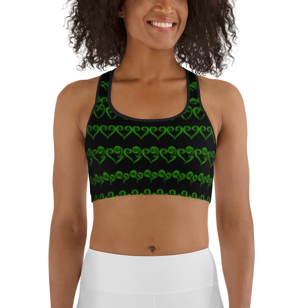 Swirly Hearts Sports bra