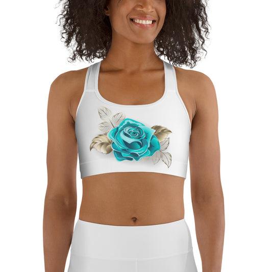 Light Blue Rose Sports bra