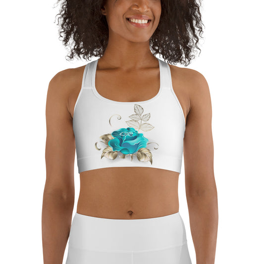 Light Blue Rose Sports bra