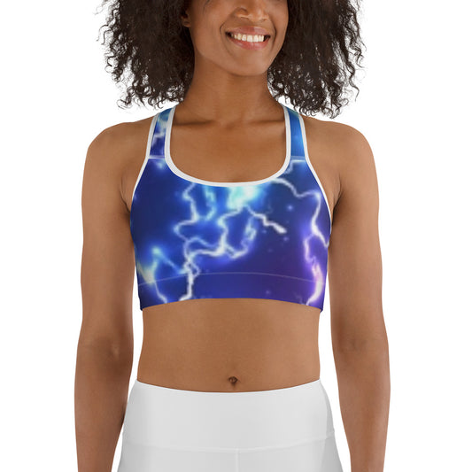 Blue Lightning Strike Sports bra