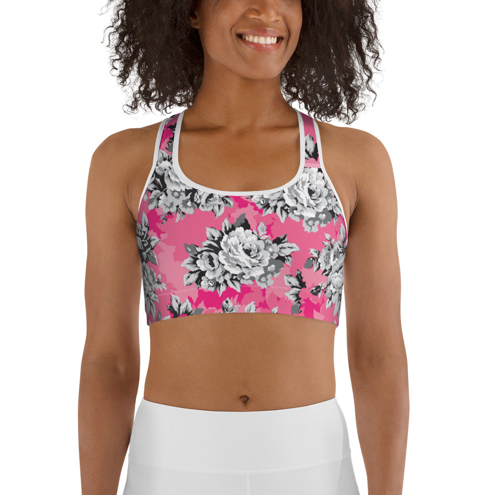 Shabby Chic Roses Sports bra