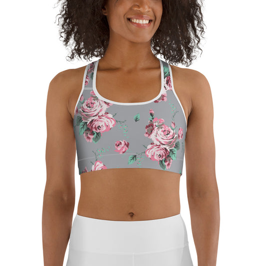 Shabby Chic Roses Sports bra