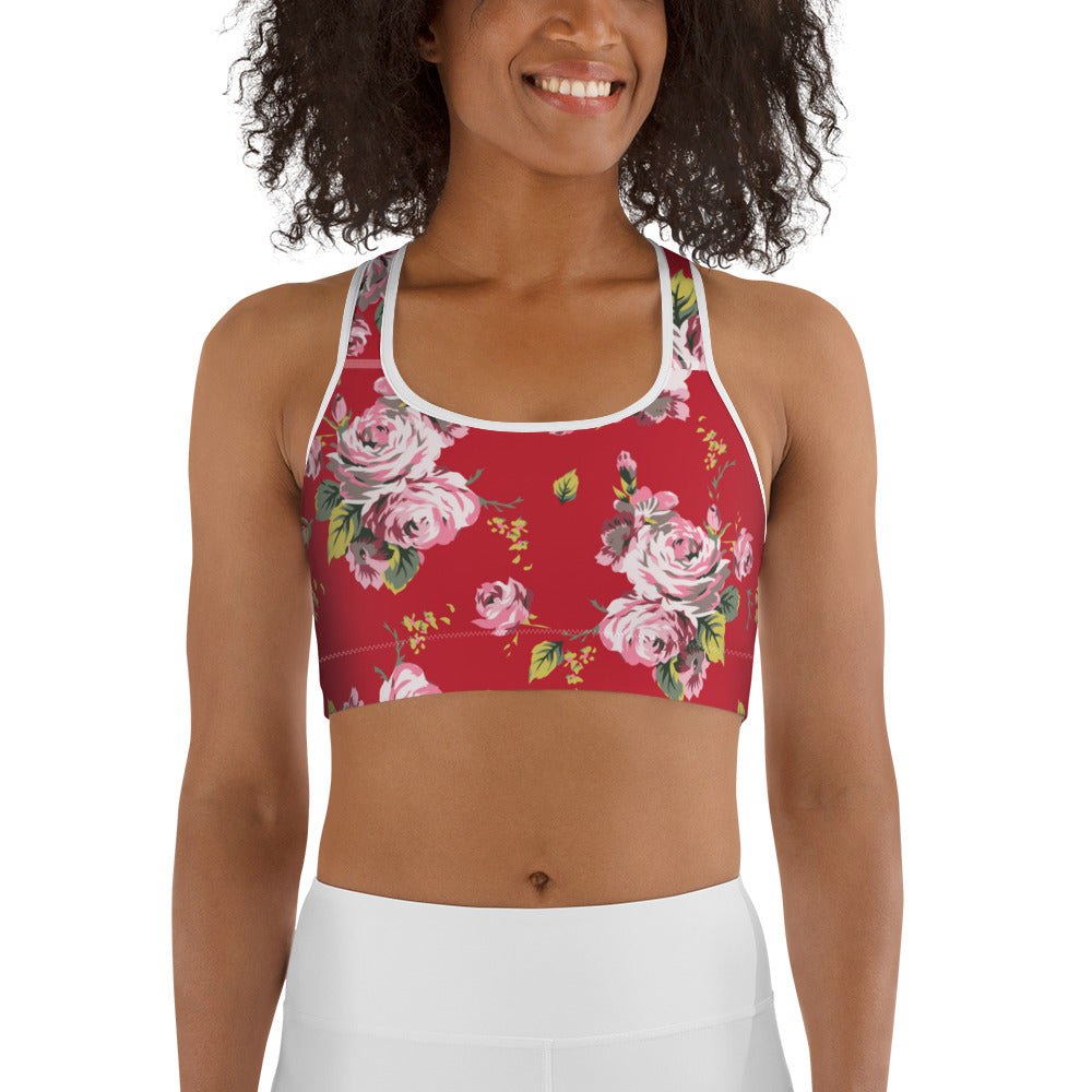 Shabby Chic Roses Sports bra