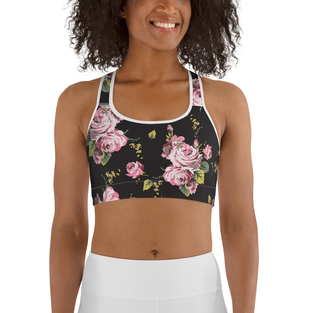 Shabby Chic Roses Sports bra