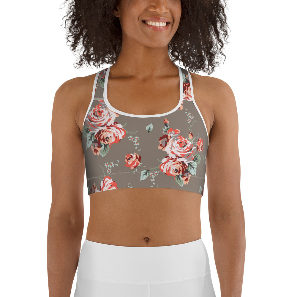 Shabby Chic Roses Sports bra