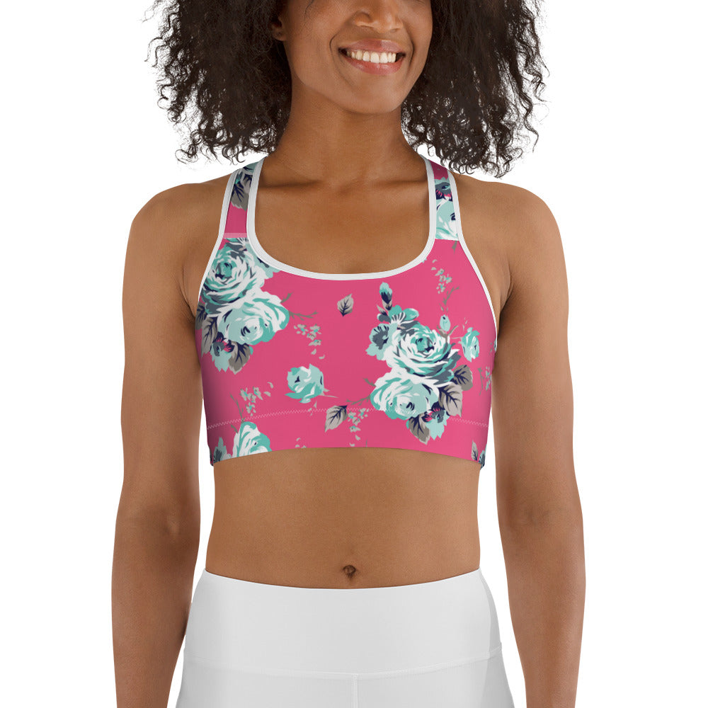 Shabby Chic Roses Sports bra