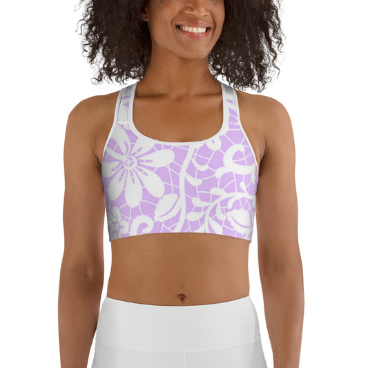 Cute Little Purple Flower Sports bra