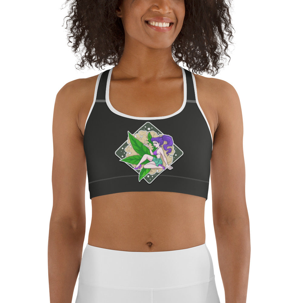 Stoners Only Girl Smoking Cannabis Sports bra