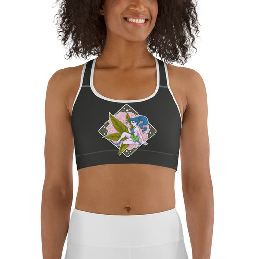 Stoners Only Girl Smoking Cannabis Sports bra