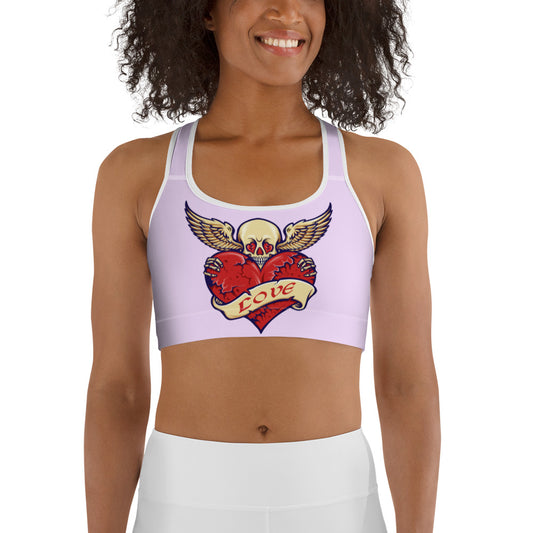 Love Heart & Skull Sports bra