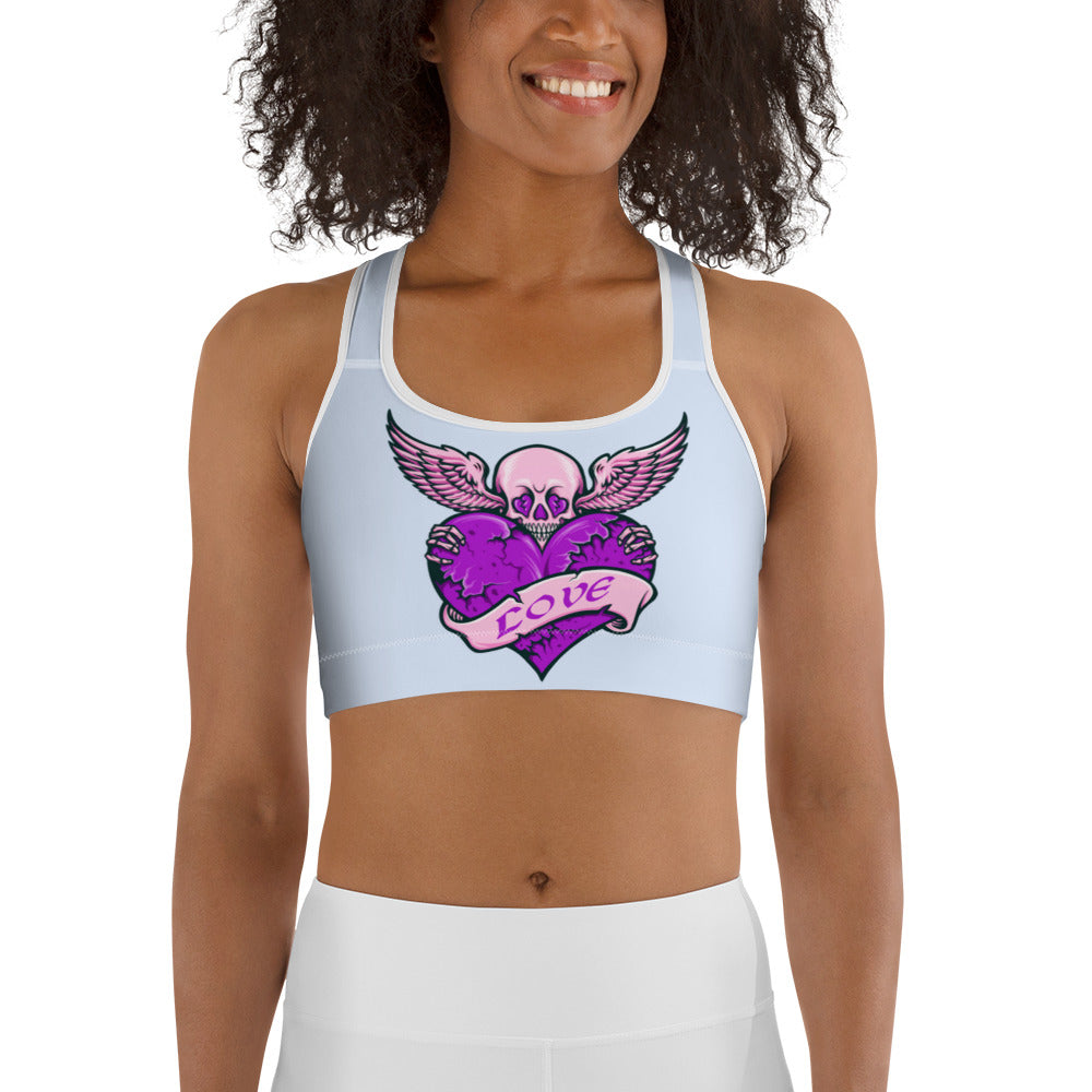 Love Heart & Skull Sports bra