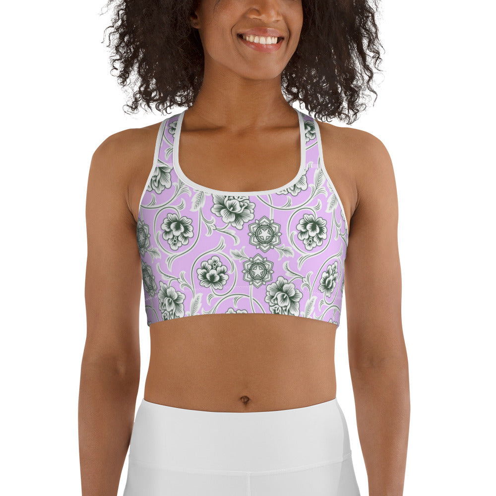 Chinese Flowers Sports bra