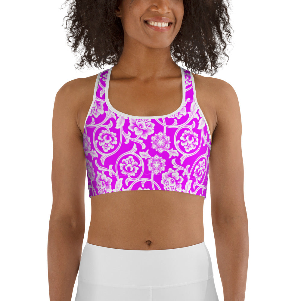 Chinese Flowers Sports bra