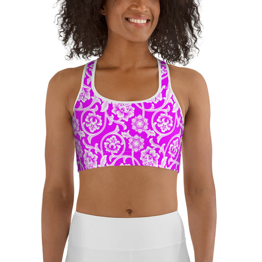 Chinese Flowers Sports bra